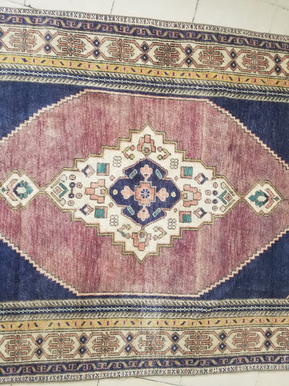 Oushak wool rug,turkish rug 4'9x8'5 vintage rug, unique hand made rug kitchen rug bohemian rug