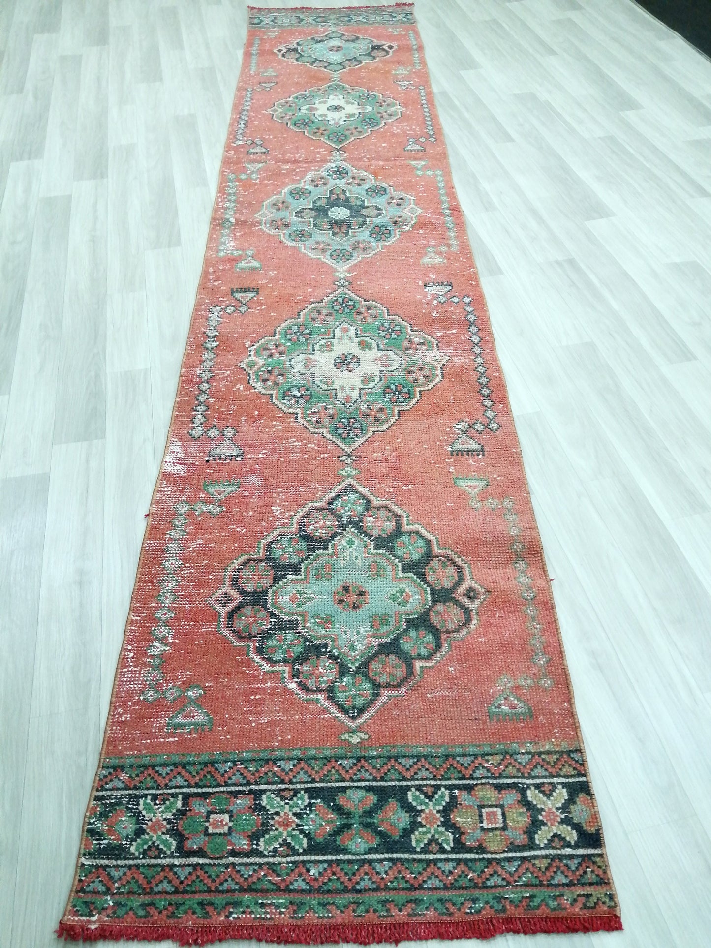 11.6 X 2.4 Oushak Runner Rug Turkish Runner Rug Vintage Runner Rug Hallway Runner Rug Kitchen Runner Rug Wool Runner Rug Wool Oushak Rug