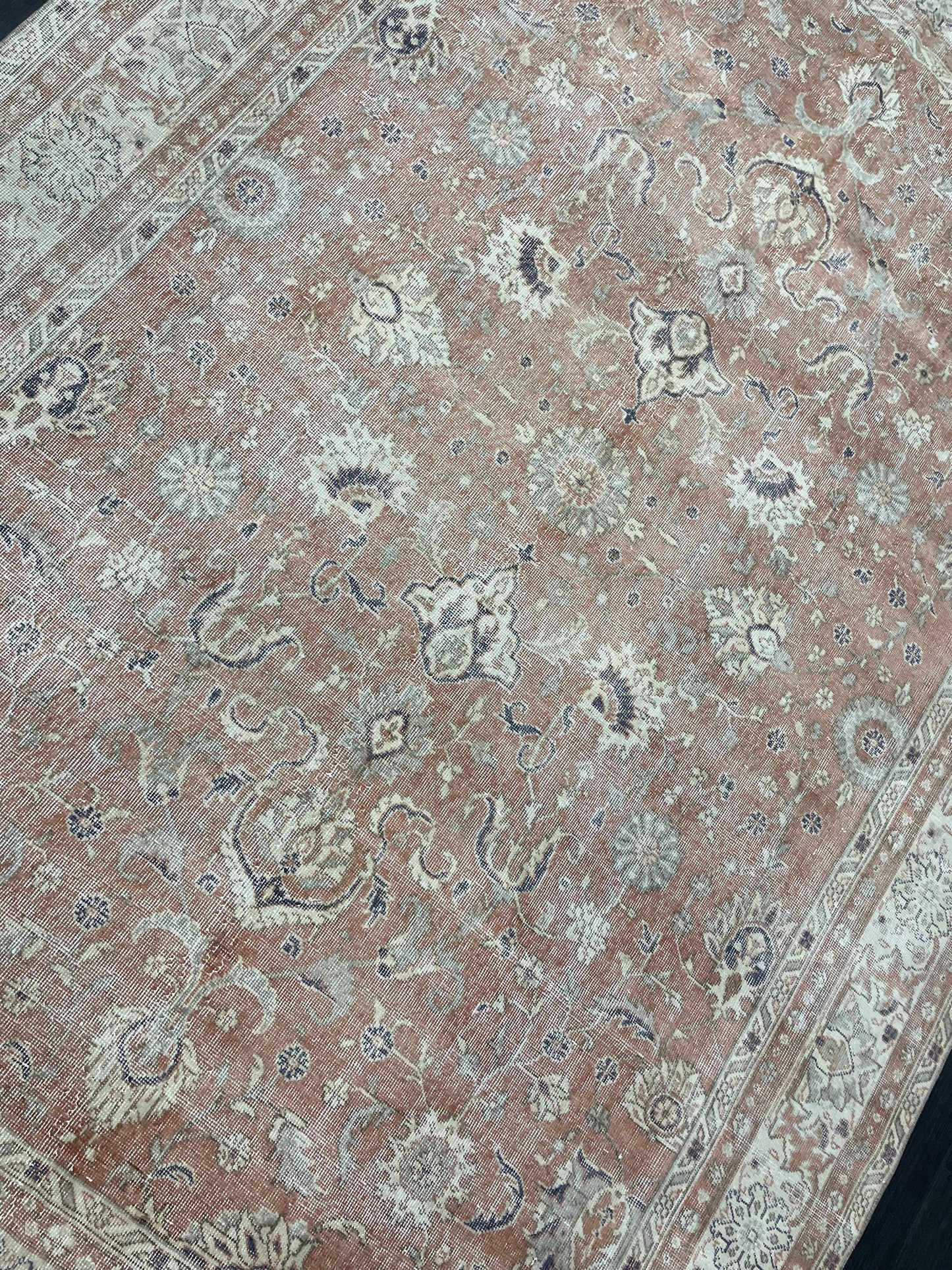 7x10 OUSHAK RUG Wool Turkish Rug Vintage Oriental Floral Rug Vintage Rug Vintage Persian Rug Wool Handmade Rug Hand Knotted Rug