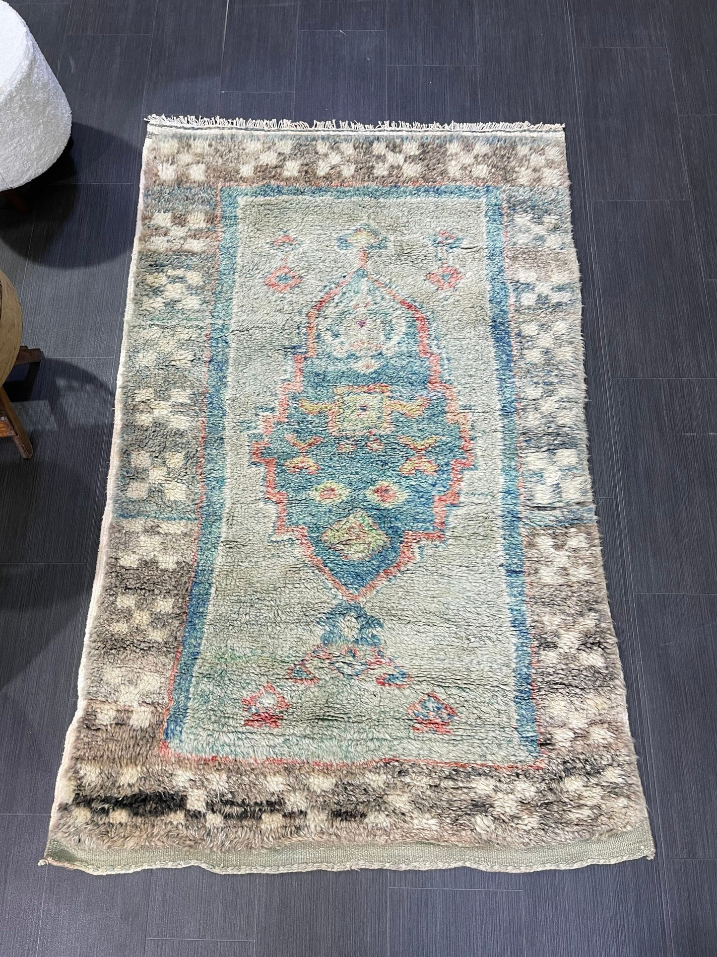 Antique Rug, Vintage Shaggy 3.7 x 5.9 Rug, High Wool Pile Rug,Plush Rug,Handmade Rug,Hand Knotted Rug,One Of A Kind Rug, Nomad Rug, Rear Rug