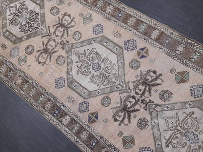 Vintage Persian Rug Unique Motif Rug 5 x 13.3 Persian Rug Vintage Hand Knotted Rug Eclectic Rug Hand Made Rug  Living room Rug Turkish rug