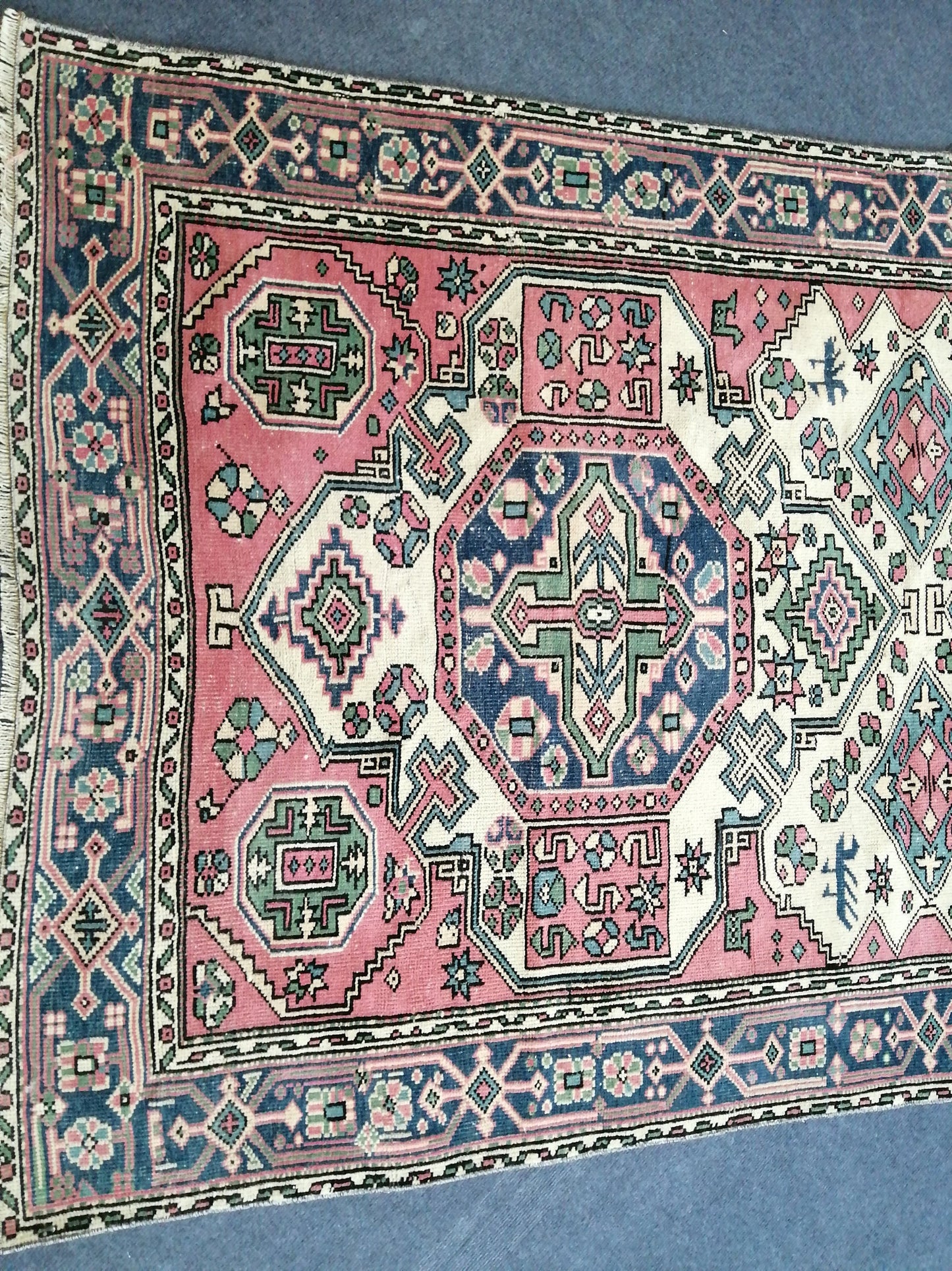 Turkish Rug Oushak 4.4 x 7.7 Rug, Oushak Rugs, Wool Oushak Rug, Oushak Runner Rugs, Runner Rug, Vintage Rug, Hand Made Rug