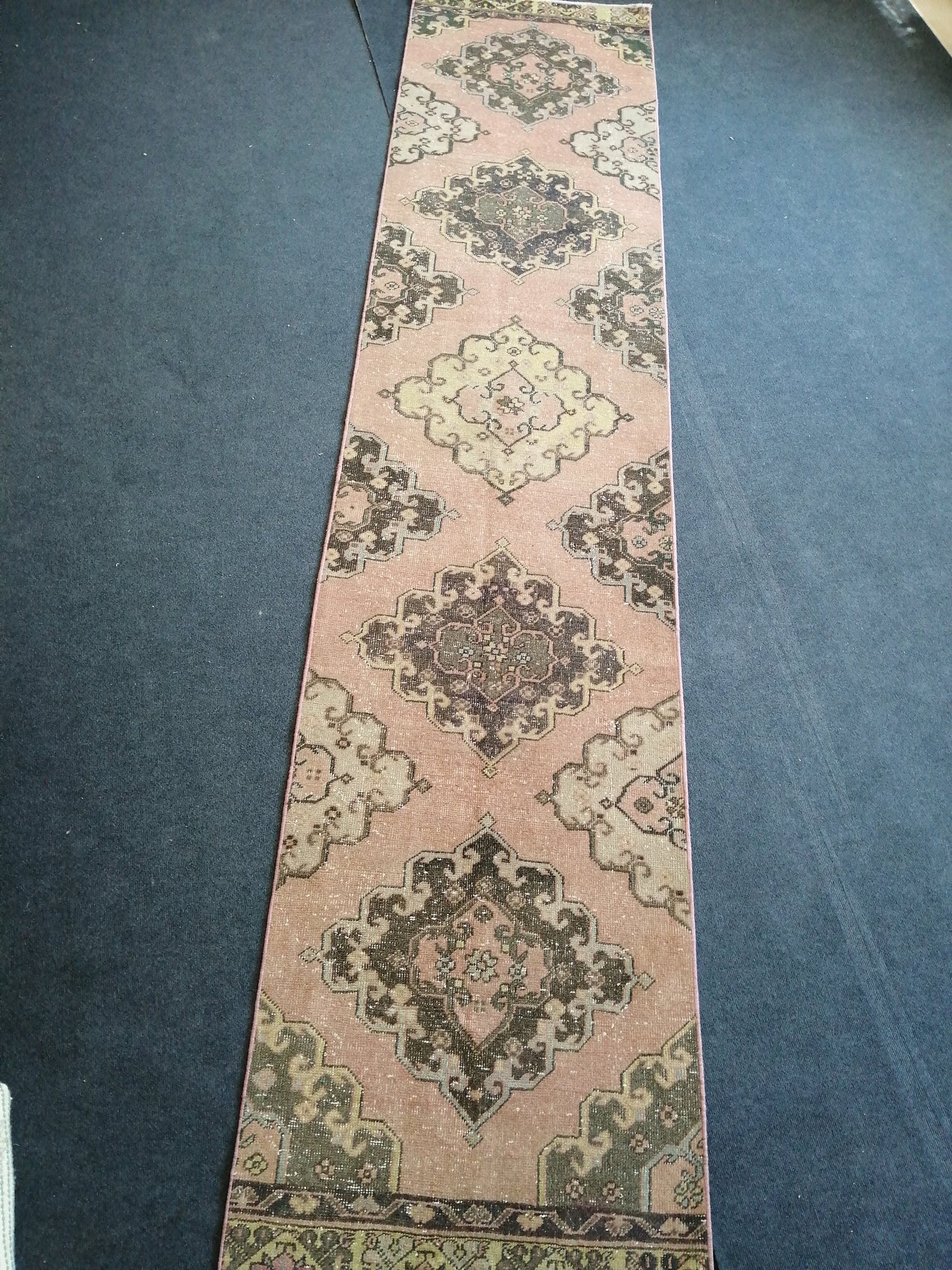 12.5 x 2.7 ft Oushak Runner Rug Turkish Runner Rug Vintage Runner Rug Hallway Runner Rug Kitchen Runner Rug Wool Runner Rug Wool Oushak Rug