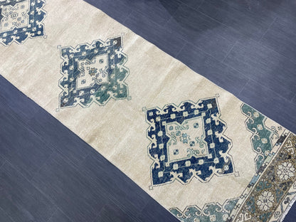 Antique Runner Rug 2.7 x 12.8 Persian Runner Rug Wool Oushak Rug Oushak Runner Rug Long Turkish Runner Rug Kitchen Runner Rug Hallway Runner