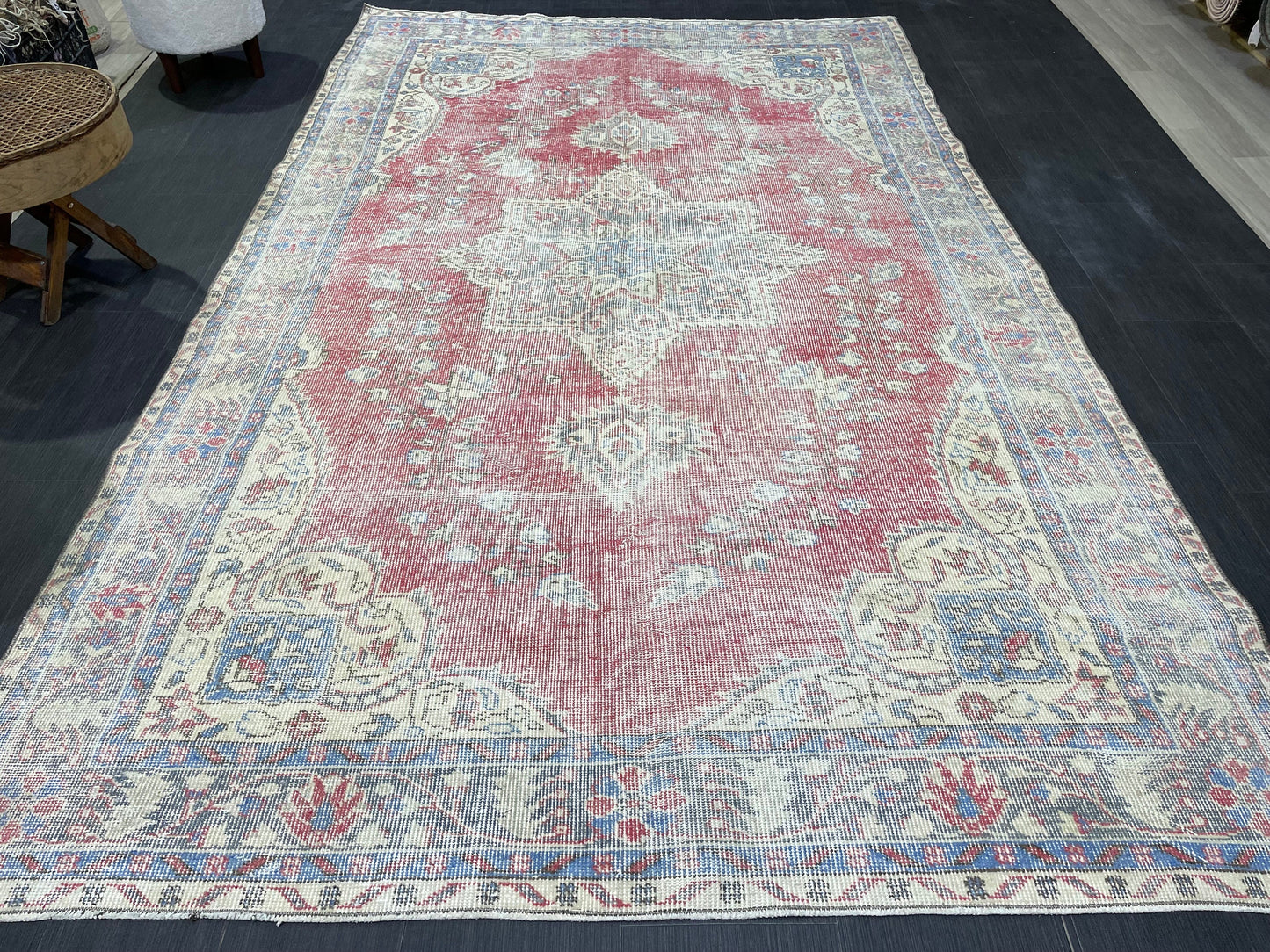 Persian RUG, Oushak 5.10 x 9.6 Rug, Vintage Rug, Vintage Persian Wool Rug, Handmade Rug, Vintage Turkish Rug Oriental Rug