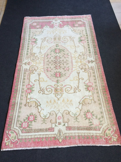 Turkish Rug, Pink Oushak Rugs, Oushak Rug, Wool Oushak Rug, Oushak Runner Rugs, Farmhouse Rug, Vintage Rug, Minimalist Rug, Hand Made Rug