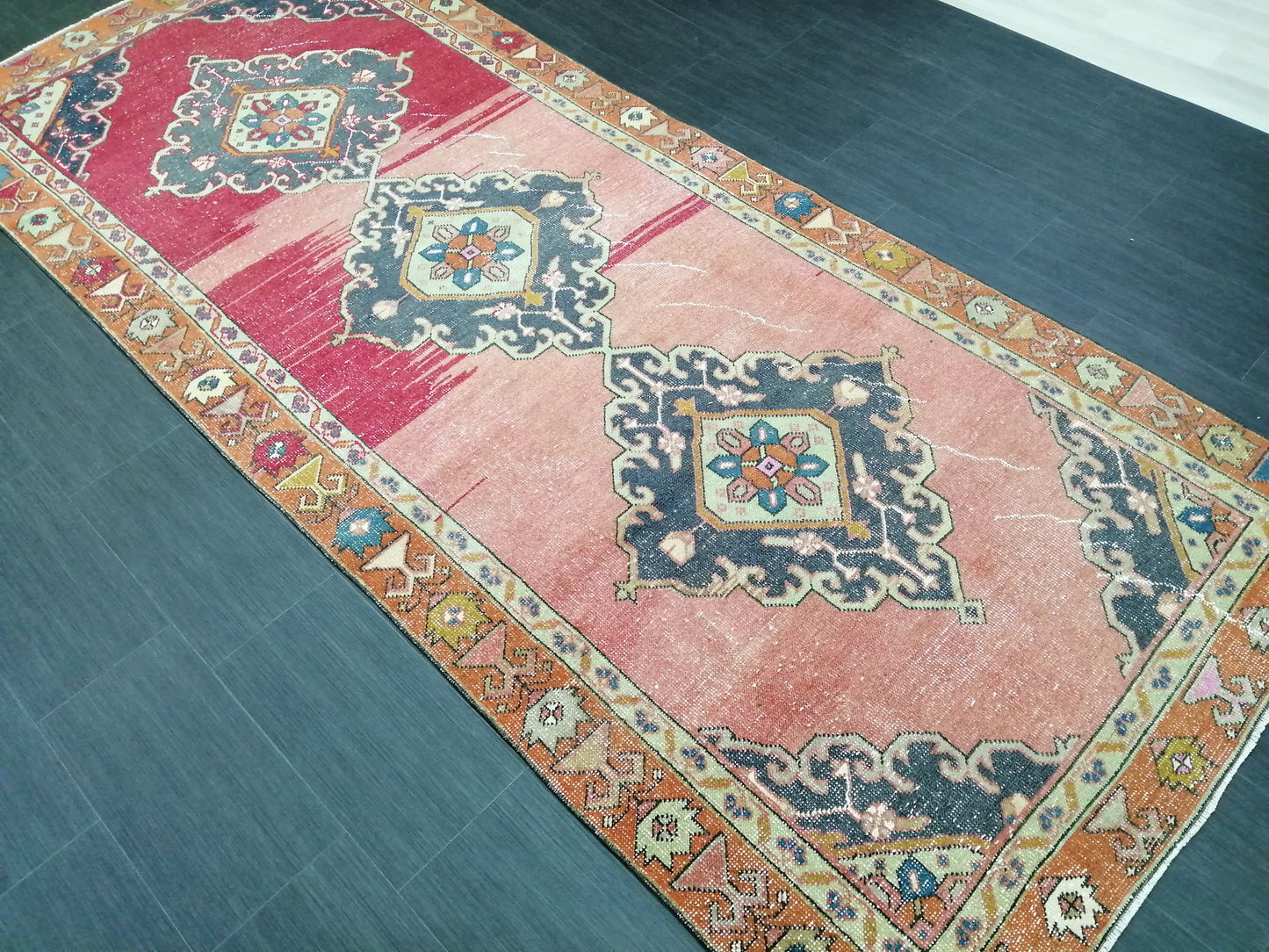 10 X 4.4. Oushak Runner Rug Turkish Runner Rug Vintage Runner Rug Hallway Runner Rug Kitchen Runner Rug Wool Runner Rug Wool Oushak Rug