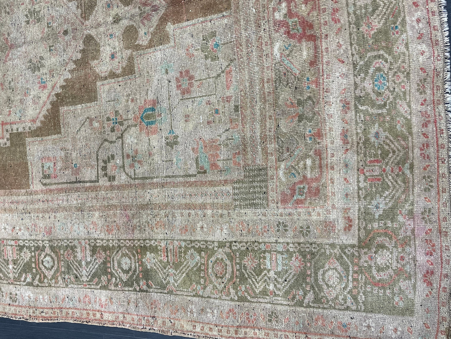 Turkish RUG 6.7 x 11.7 Oushak Rug Vintage Oriental Rug Vintage Persian Rug Wool Hand Knotted Rug Handmade Rugs Vintage Turkish Rug 7x12