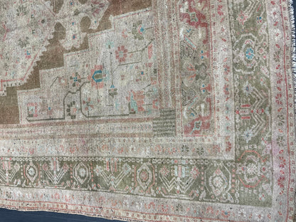 Turkish RUG 6.7 x 11.7 Oushak Rug Vintage Oriental Rug Vintage Persian Rug Wool Hand Knotted Rug Handmade Rugs Vintage Turkish Rug 7x12