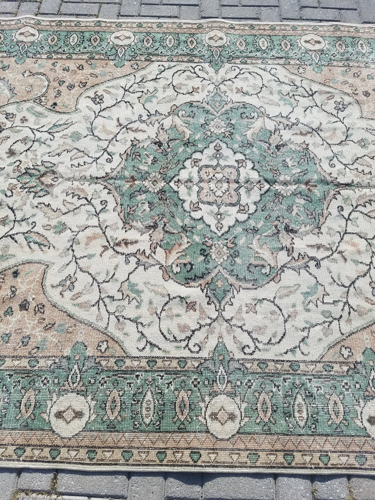 Oushak rug 6.3x10 vintage large rug vintage hand made rug