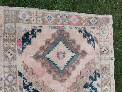 5x13 vintage runner rug, unique hand made wool runner rug, kitchen runner rug, hallway runner rug