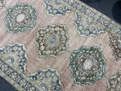 Vintage Runner Rug, Hand Knotted Runner 5 x 10.6 Rug, Turkish Runner Rug, Vintage Runner Rug,distressed Runner Rug,Quality Kitchen Runner