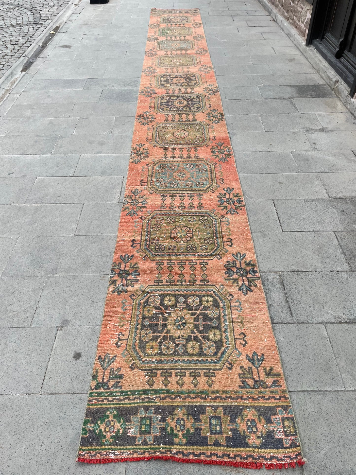 Vintage Hand Knotted 2.5 x 21.6 Extra Long Turkish Runner Very Long Stairs Runner Rug Vintage Runner Rug XL Oriental Runner Staircase Runner