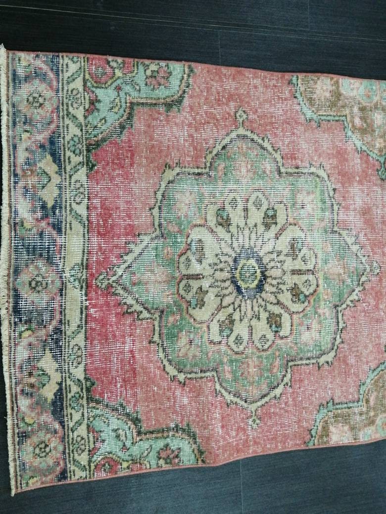 Muted RUNNER Rug, 2.8 x 12 RUNNER Rug,  Oushak Runner Rug, Vintage Turkish Rugs, Oriental Runner Rug, Turkish Oushak Runner Persian Runner