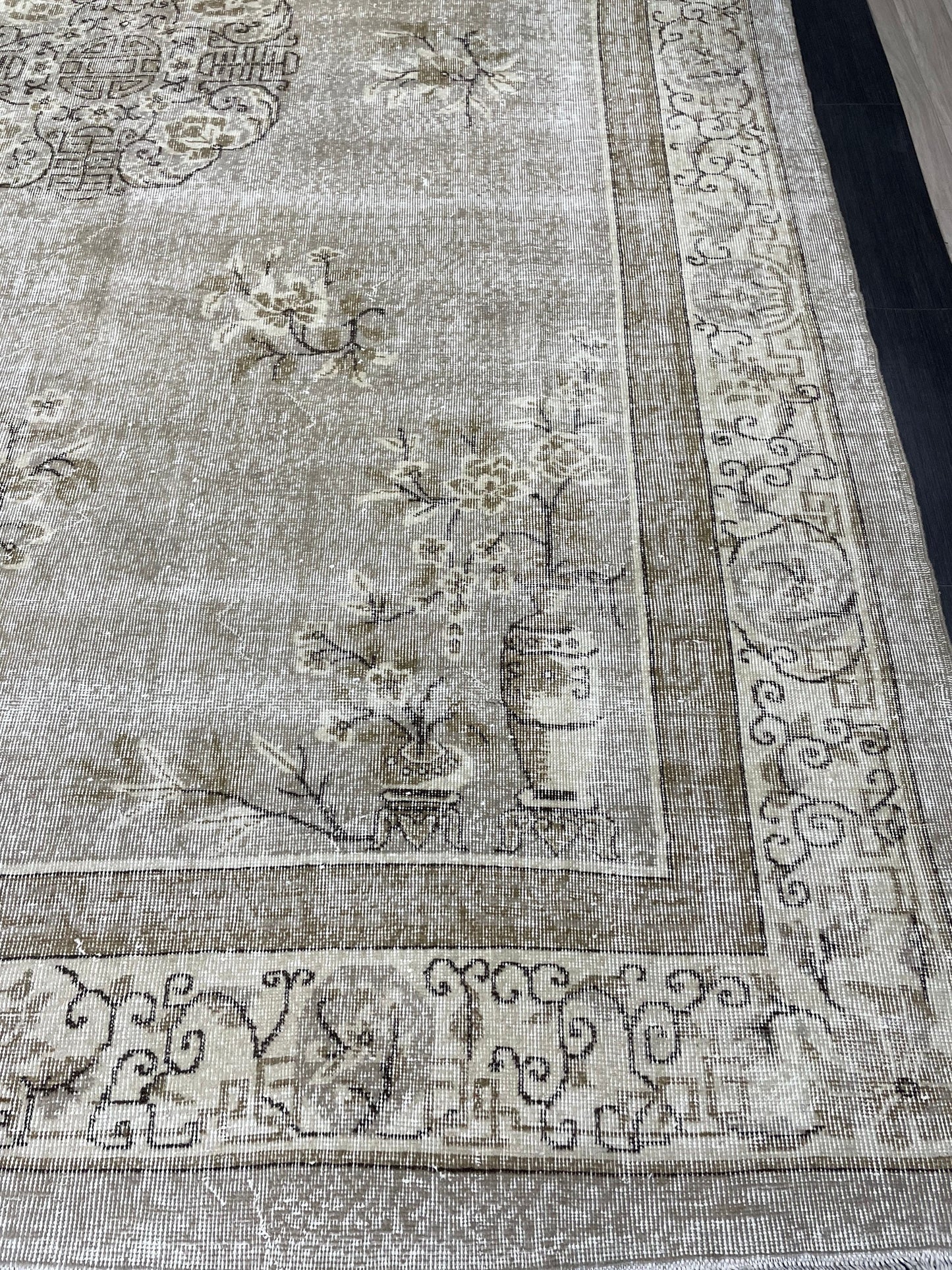 Large Muted Oushak Rug Large Area Antique 8.4 x 12.2 Vintage Turkish Rug Hand Knotted Rug Vintage Handmade Persian Rug