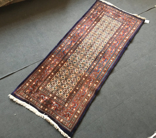 3x6 feet vintage wool long runnner rug, handmade blue kitchen floor long runner, bedroom area mini runner, bathroom mini runner,bohemian rug