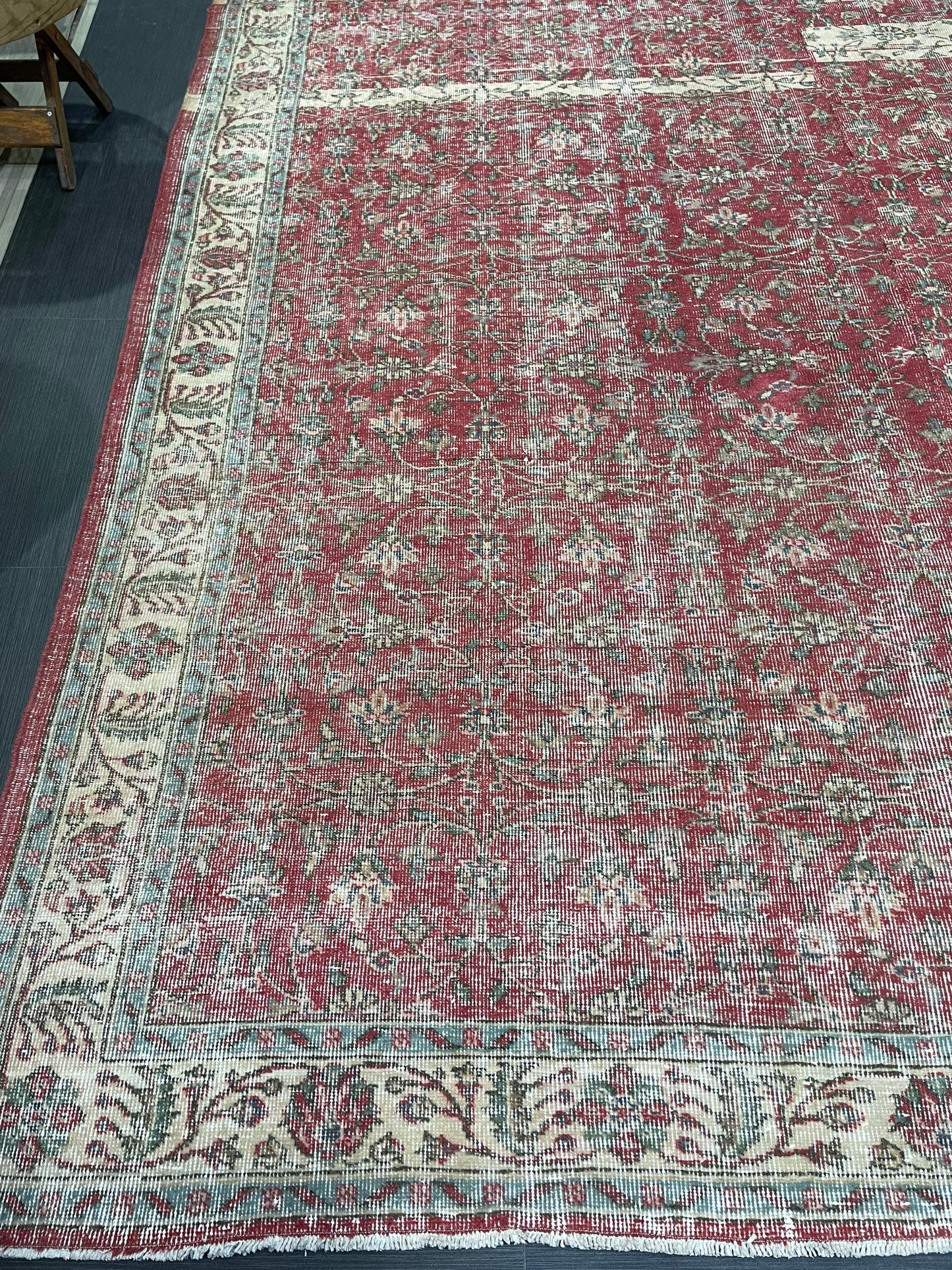 Vintage RUG, TURKISH 8x12 Oushak Rug, Persian Rug, Handmade Large Rug, Wool Antique Rug Hand Knotted Rug,  Floor Art Rug