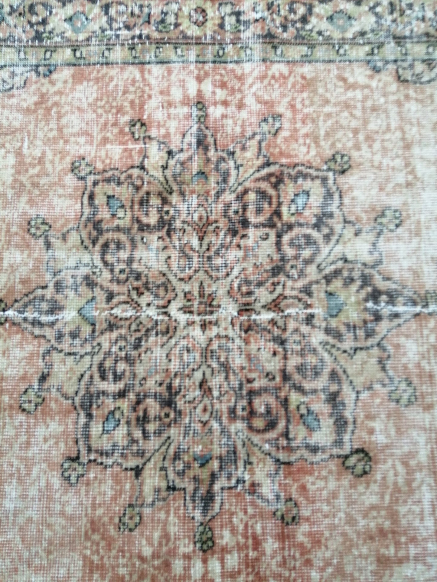 6.4 x 3.2 Vintage  Rug Turkish  Rug Oushak Rug Bohemian Rug, Living Room Rug, Oushak Rug, Hand Made Rug Wool Rug