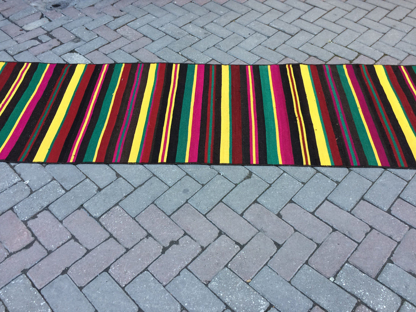 2.6 x 10.4 Flat Woven Oushak Runner Rug Turkish Flat Weave Runner Rug Vintage Runner Rug Hallway Runner Rug Kitchen Runner Rug Wool Runner