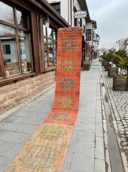 Vintage Staircase Runner Rug 2.3 x 28.4 ft Extra Long TURKISH Runner Rug Vintage Runner Rug Runner Rug  Runner Hand Knotted Runner