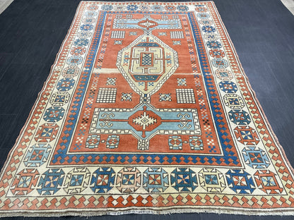Vintage Oushak Rug 4.7 x 7 Vintage Rug Wool Antique Rug Hand Made Rugs Vintage Turkish Rug OUSHAK RUG TURKISH Oushak Rug