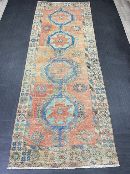 Oushak Runner Rug Turkish 4.6 x 12.5 Runner Rug Vintage Runner Rug Hallway Runner Rug Kitchen Runner Rug Wool Runner Rug Wool Oushak Rug