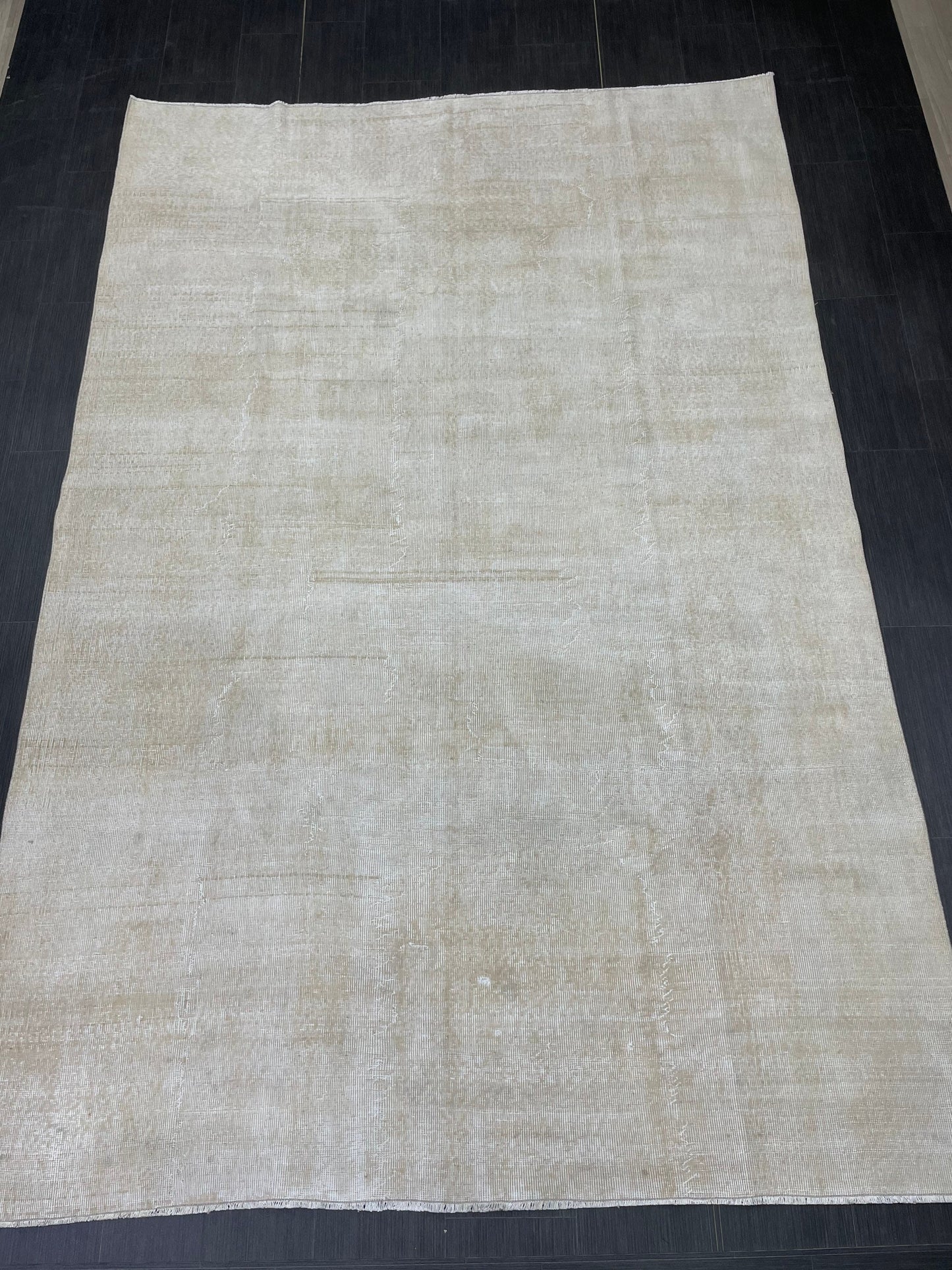 Neutral RUG TURKISH Rug 6.7 x 10 Vintage Rug Natural Wool Oushak Rug Handmade Persian Rugs Vintage Plain Rug Neutral Oriental rug