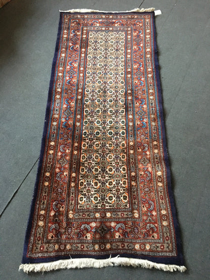 3x6 feet vintage wool long runnner rug, handmade blue kitchen floor long runner, bedroom area mini runner, bathroom mini runner,bohemian rug