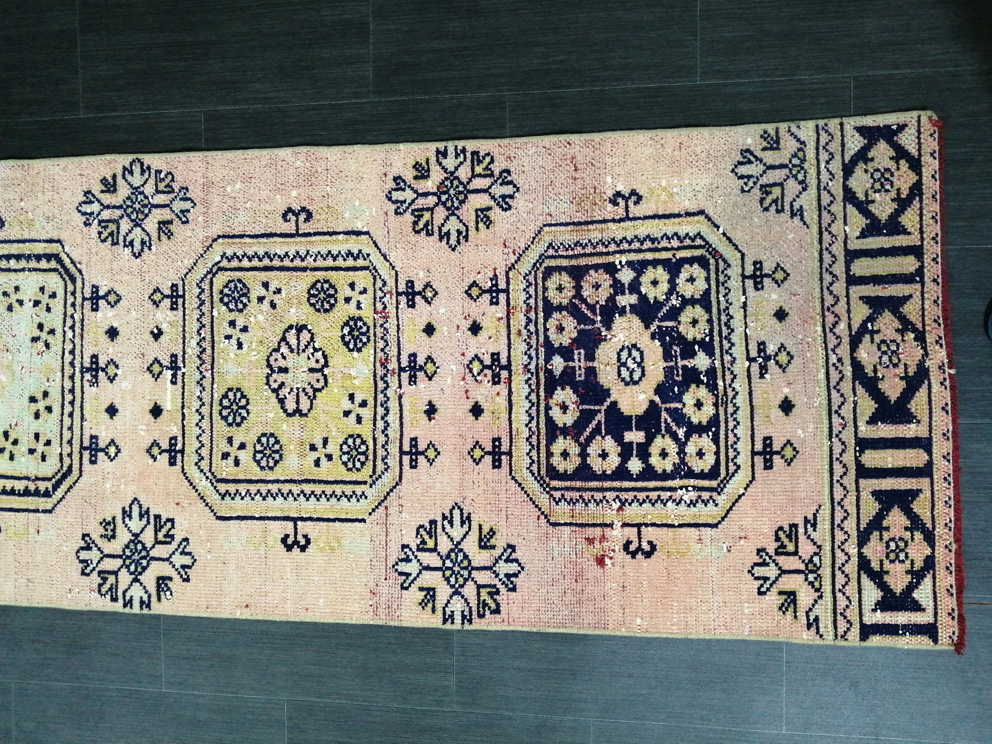 Distressed Turkish Runner Rug 10.3 X 2.4 Vintage Runner Rug Hallway Runner Rug Kitchen Runner Rug Wool Runner Rug Wool Oushak Rug