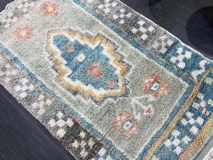 Antique Rug, High Wool Pile 3.5 x 6 Rug,Plush Rug,Handmade Rug,Shaggy Hand Knotted Rug,One Of A Kind Rug, Nomad Rug, Rear Rug