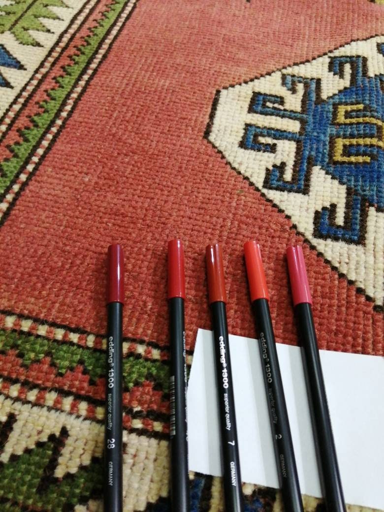 3.4 x 4.4 Vintage Rug Hand Made Rug, Oushak Rug, Soft wool Rug, Rug Fun Rug Turkish Rug, Farmhouse Rug, Vintage Wool Carpet Oriental Rug