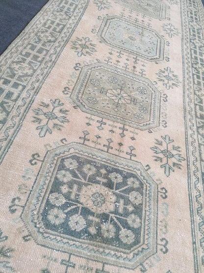 11'3x4'3 turkish runner rug,runner rug,vintage oushak runner rug,kitchen runner rug,hallway runner rug,vintage runner rug,oushak runner rug