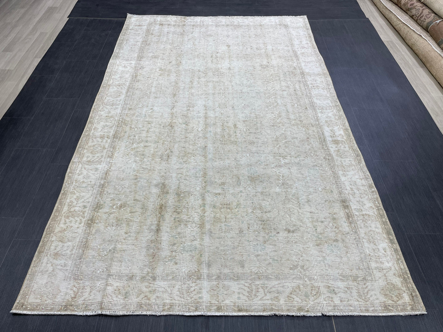 Large Vintage Muted RUG TURKISH Rug 5.7 x 9.2 Vintage Persian Rug Vintage Oriental Rug Wool Distressed Rug Handmade Rugs Vintage Turkish Rug