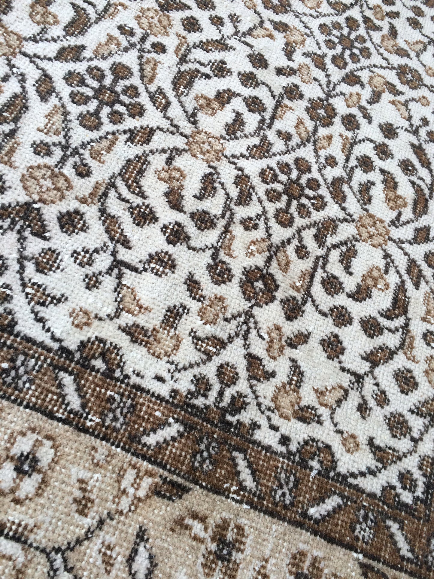 Hand Made Rug Turkish Vintage Rug Oushak Rugs Rustic Rug Wool Oushak Rugs floral Farmhouse Rug, Pastel Vintage Rug Muted Neutral Wool Rug