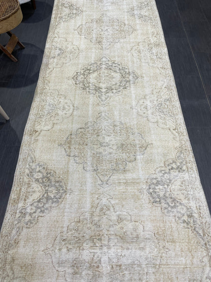 Vintage Persian Runner Rug, 3.6 x 10.8 Handmade Runner Rug, Turkish Runner Rug, Vintage Runner Rug, Hallway Runner, Kitchen Runner Rug