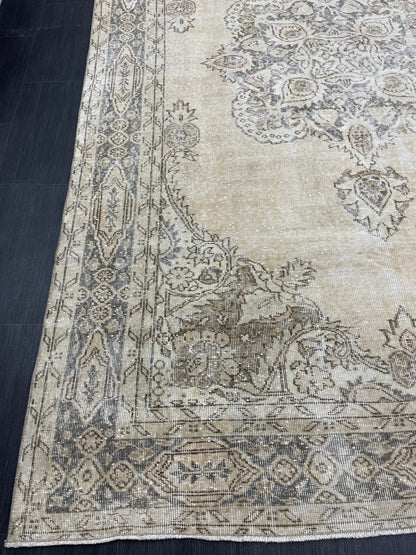 Muted Persian RUG 6.6 x 10.5 Turkish Oushak Rug Vintage Antique Rug Vintage Rug Wool Muted Oriental Rug Handmade Rug Hand Knotted Rug