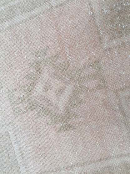 Fade oushak runner rug, 11'8x2'8 muted vintage runner rug, turkish runner rug, hallway runner rug, kitchen runner rug, pastel hand made rug