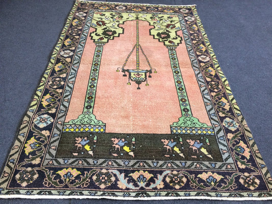 Turkish Rug, Oushak Rug, Rustic Oushak Rug, Wool Oushak Rug, Oushak Runner Rugs, Farmhouse Rug, Vintage Rug, High Pile, Hand Made Rug