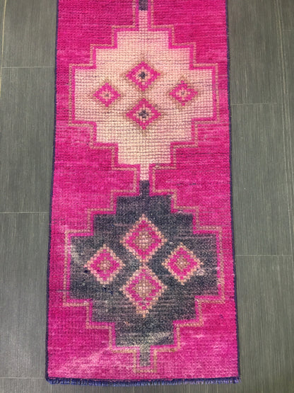 Hand Knotted Runner Rug 2 x 8.5 Turkish Runner Rug Vintage Runner Rug Hallway Runner Rug Kitchen Runner Rug Wool Runner Rug Wool Oushak Rug