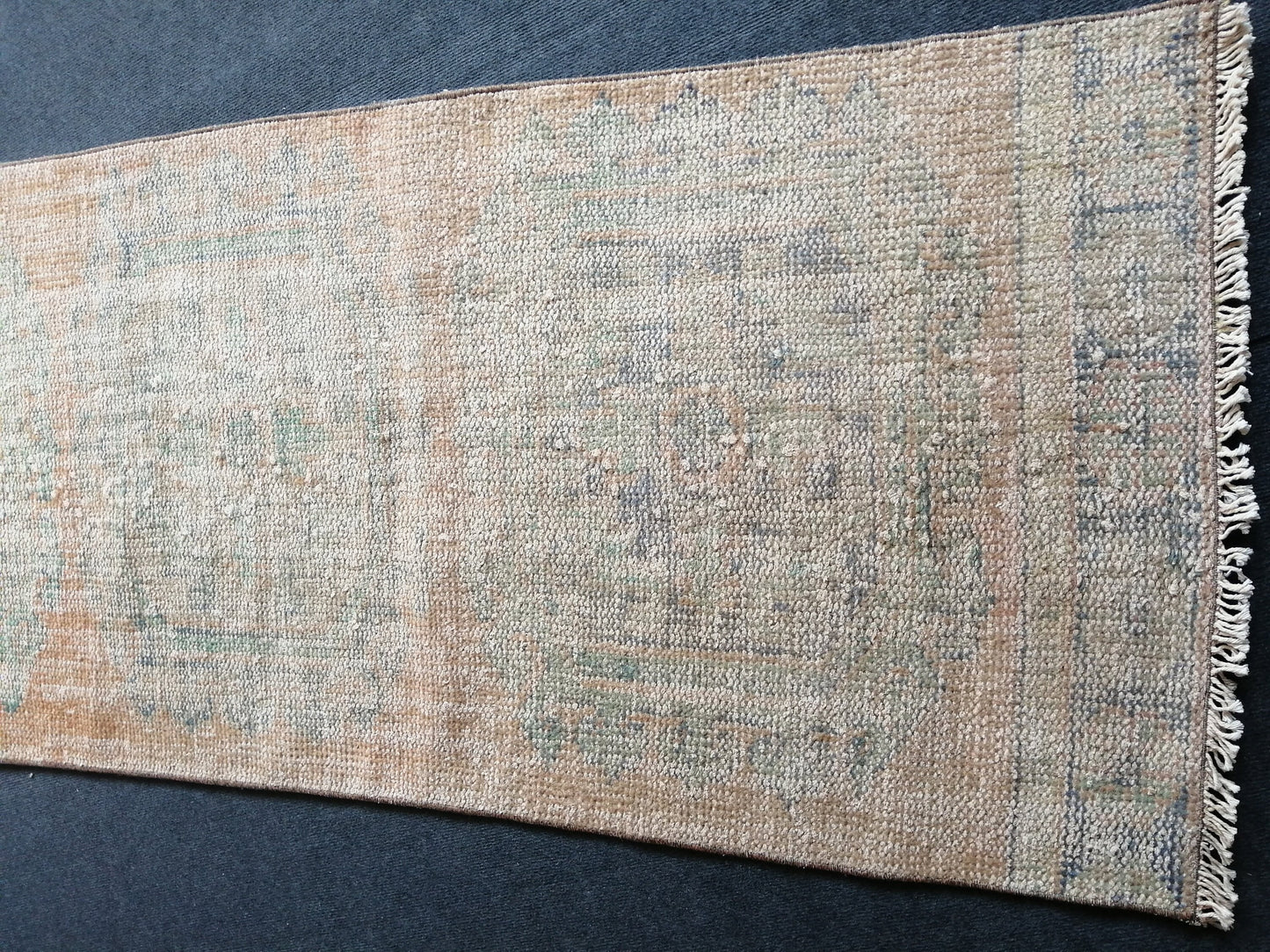 11 x 2.8 Low Wool Pile Oushak Runner Rug Turkish Runner Rug Vintage Runner Rug Hallway Runner Rug Kitchen Runner Rug Wool Runner Rug Wool