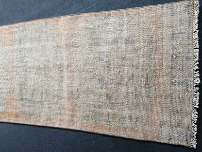 11 x 2.8 Low Wool Pile Oushak Runner Rug Turkish Runner Rug Vintage Runner Rug Hallway Runner Rug Kitchen Runner Rug Wool Runner Rug Wool
