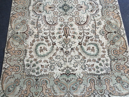 6.6 x 10.3 Vintage Rugs  TURKISH HAND MADE Rugs   Vintage Turkish Rugs   Oushak Rug  Turkish Oushak Rug, Vintage Oushak Rug, Wool Rug