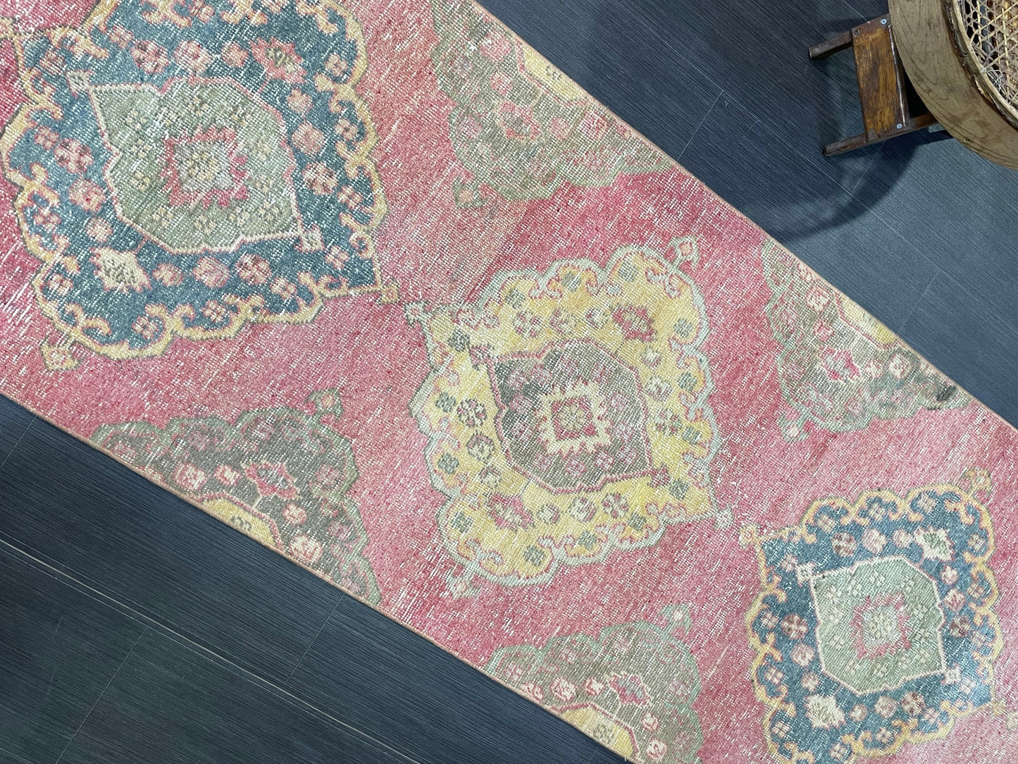 Vintage Runner Rug, Handmade 2.9 x 12.8 Runner Rug, Turkish Runner Rug, Hallway Runner Rug, Persian Kitchen Runner Rug, Hand Knotted Runner