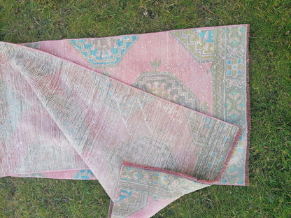 Turkish runner 10'2x2'7 vintage runner, kitchen runner rug,oushak runner rug, hallway runner