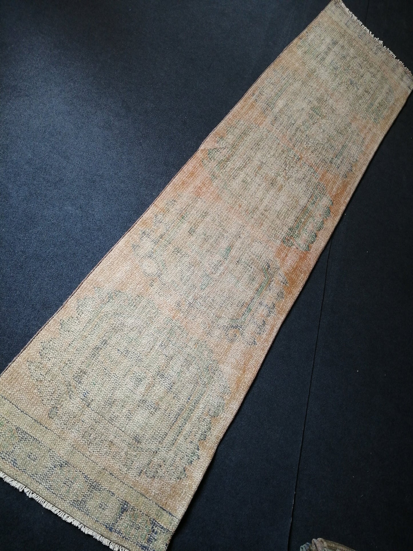 11 x 2.8 Low Wool Pile Oushak Runner Rug Turkish Runner Rug Vintage Runner Rug Hallway Runner Rug Kitchen Runner Rug Wool Runner Rug Wool