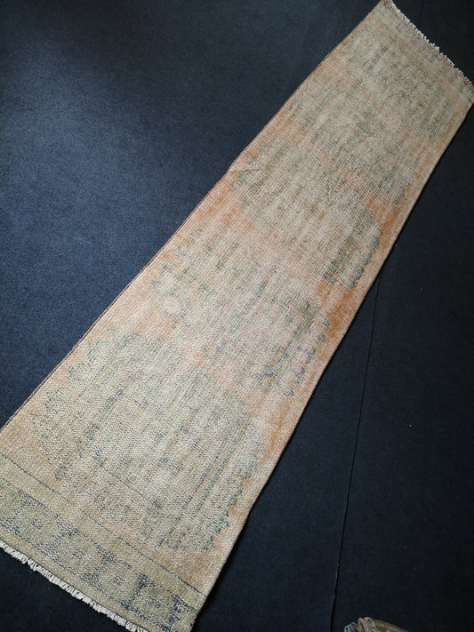 11 x 2.8 Low Wool Pile Oushak Runner Rug Turkish Runner Rug Vintage Runner Rug Hallway Runner Rug Kitchen Runner Rug Wool Runner Rug Wool