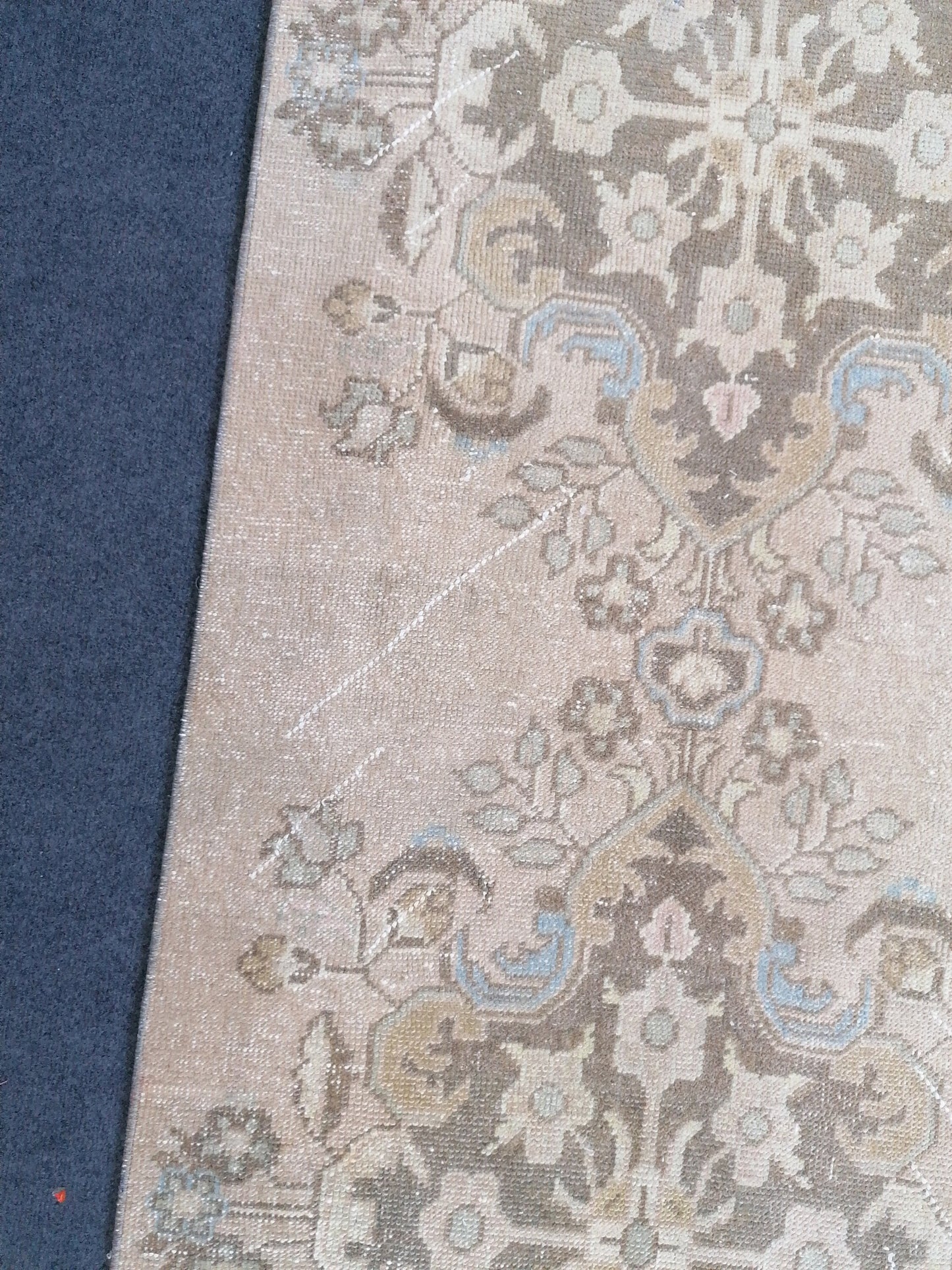 10'5x2'8 oushak runner rug , turkish runner rug, vintage turkish runner rug, oushak vintage runner rug, vintage rug, kitchen runner rug