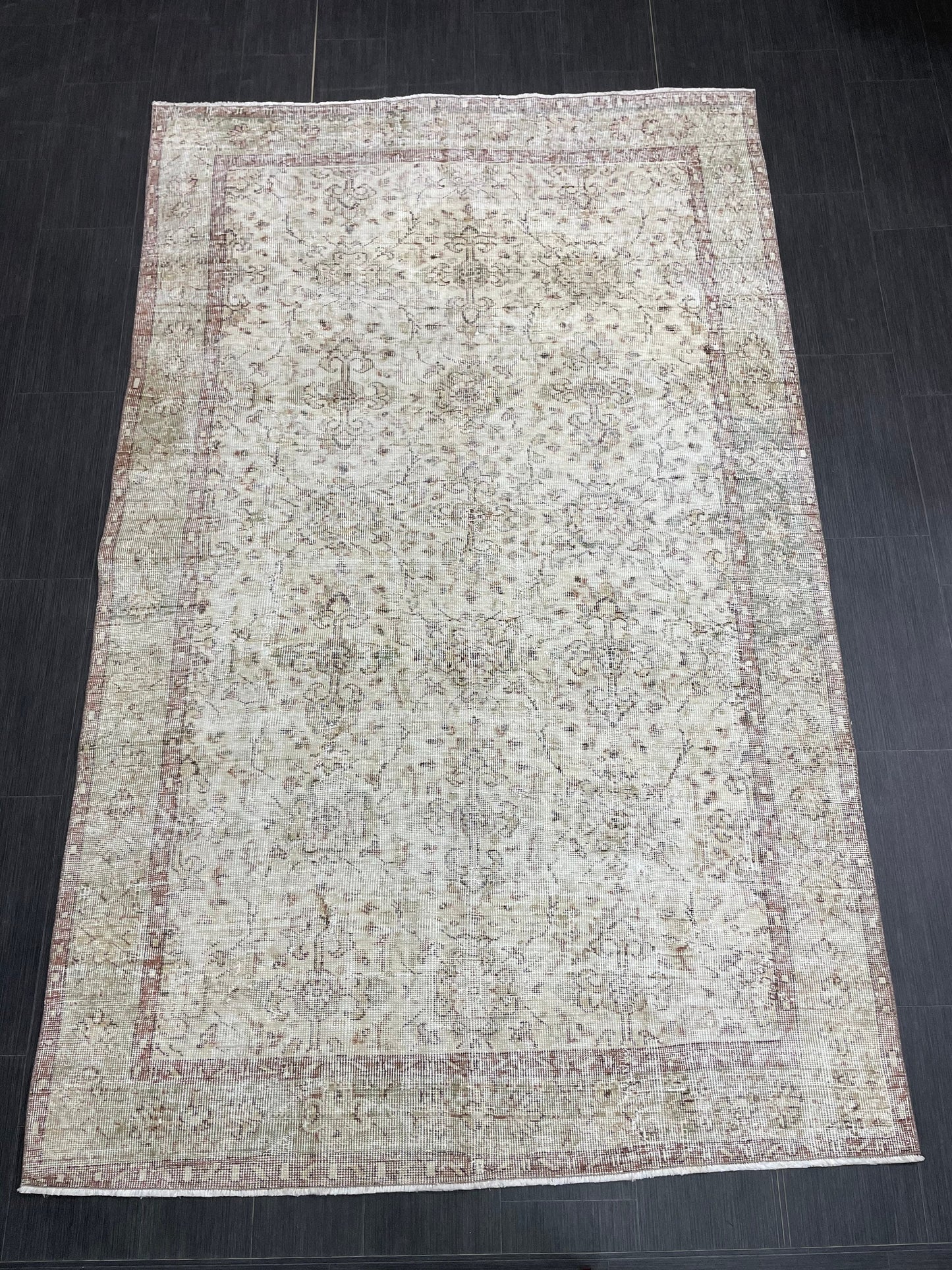 Muted Vintage Rug TURKISH Distressed Rug Vintage 5.3 x 8.7 Rug Oushak Rugs Muted Rug Turkish Oushak Rug, Vintage Oushak Rug Wool Rug