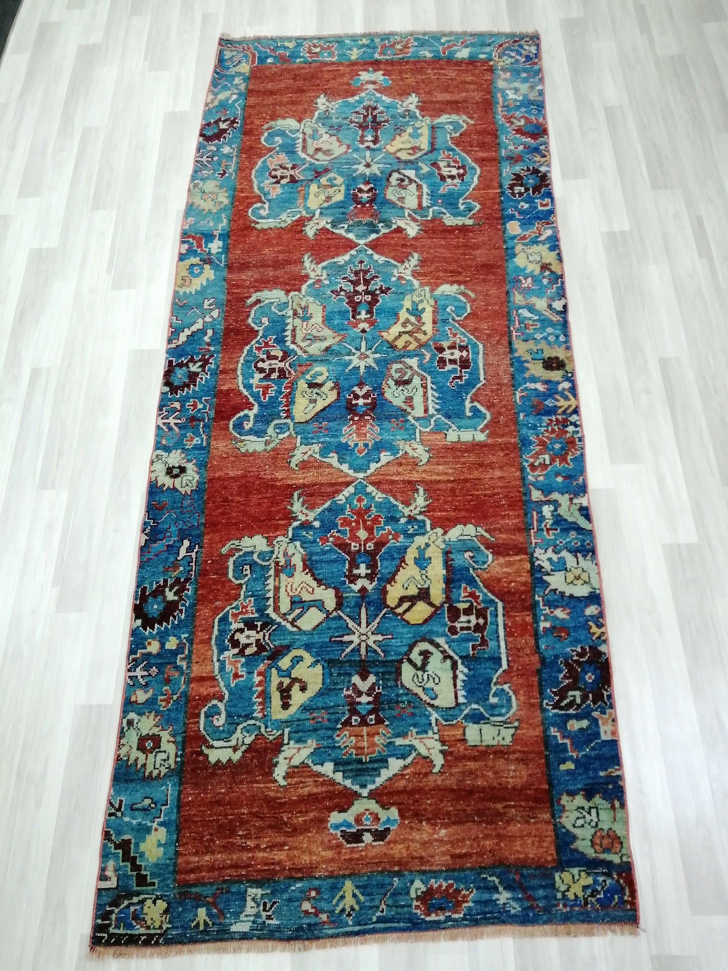 4x10 OLD Oushak Runner Rug Turkish Runner Rug Vintage Runner Rug Hallway Runner Rug Kitchen Runner Rug Wool Runner Rug Wool Oushak Rug