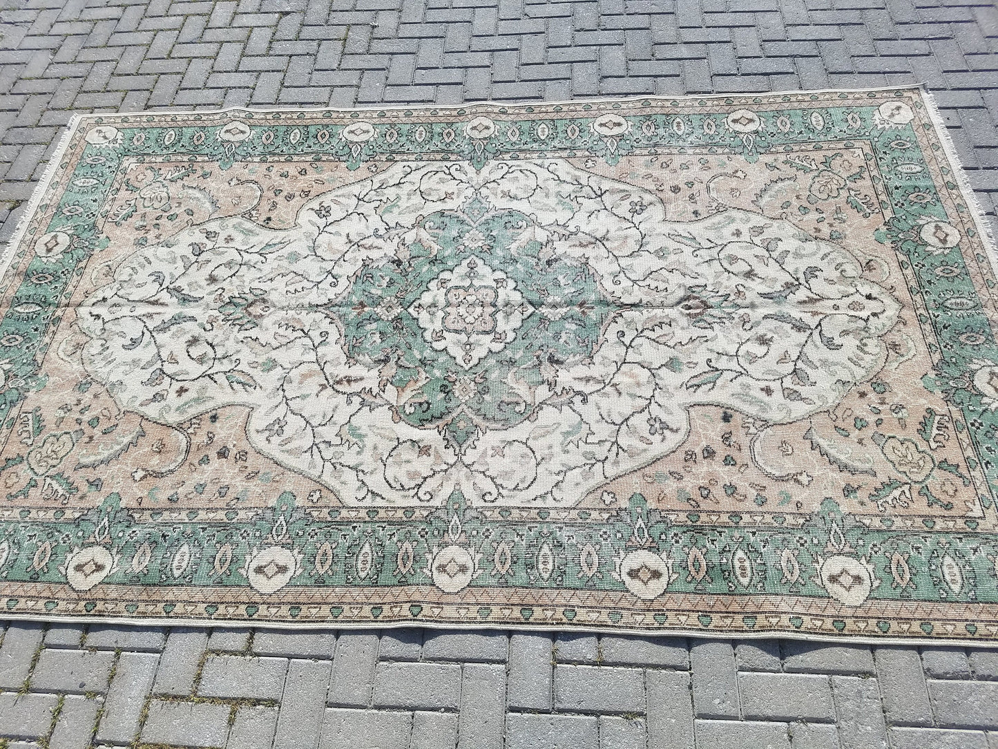 Oushak rug 6.3x10 vintage large rug vintage hand made rug